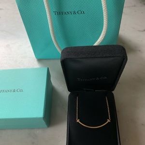Tiffany & Co. T Smile Pendant Necklace 18k (Mini)